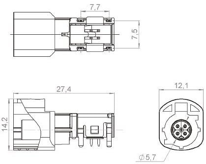 Raydiall Automotive HSD PCB 90° Connectors